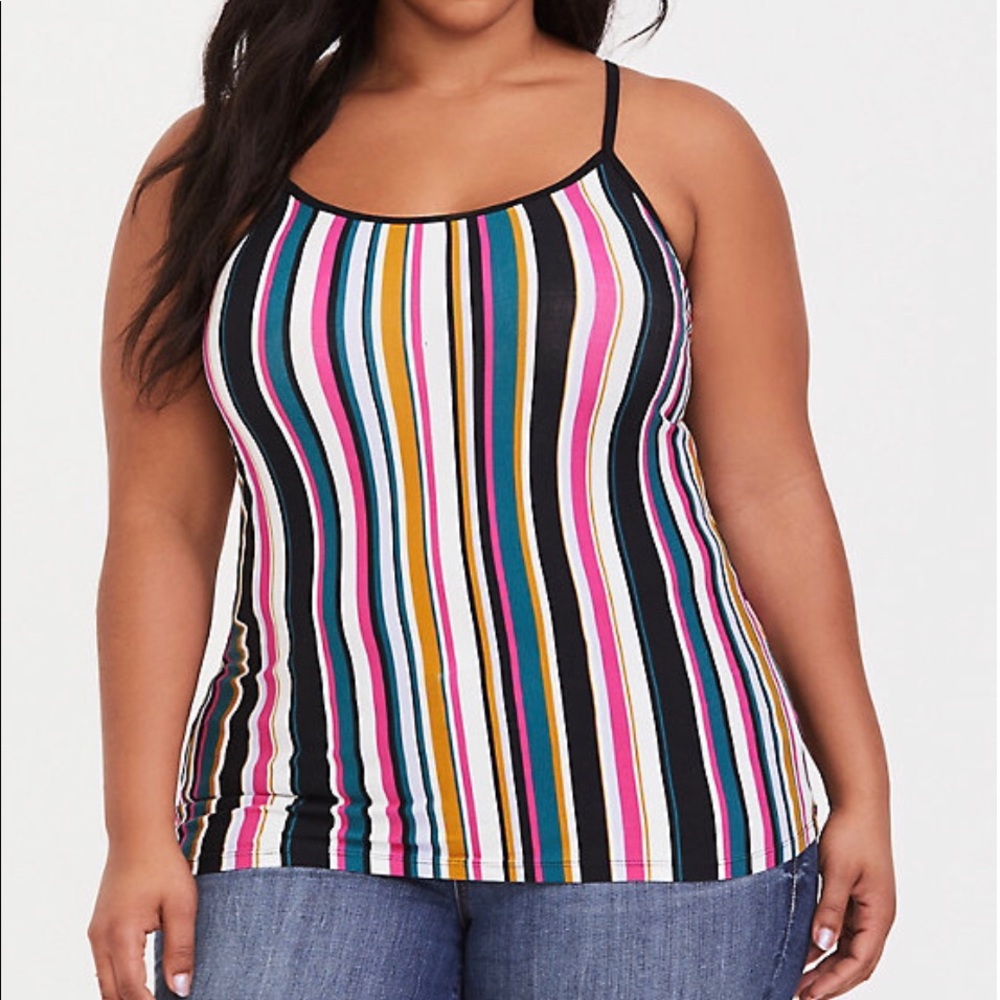 🎁🎁 Black & Multi Stripe Foxy Cami